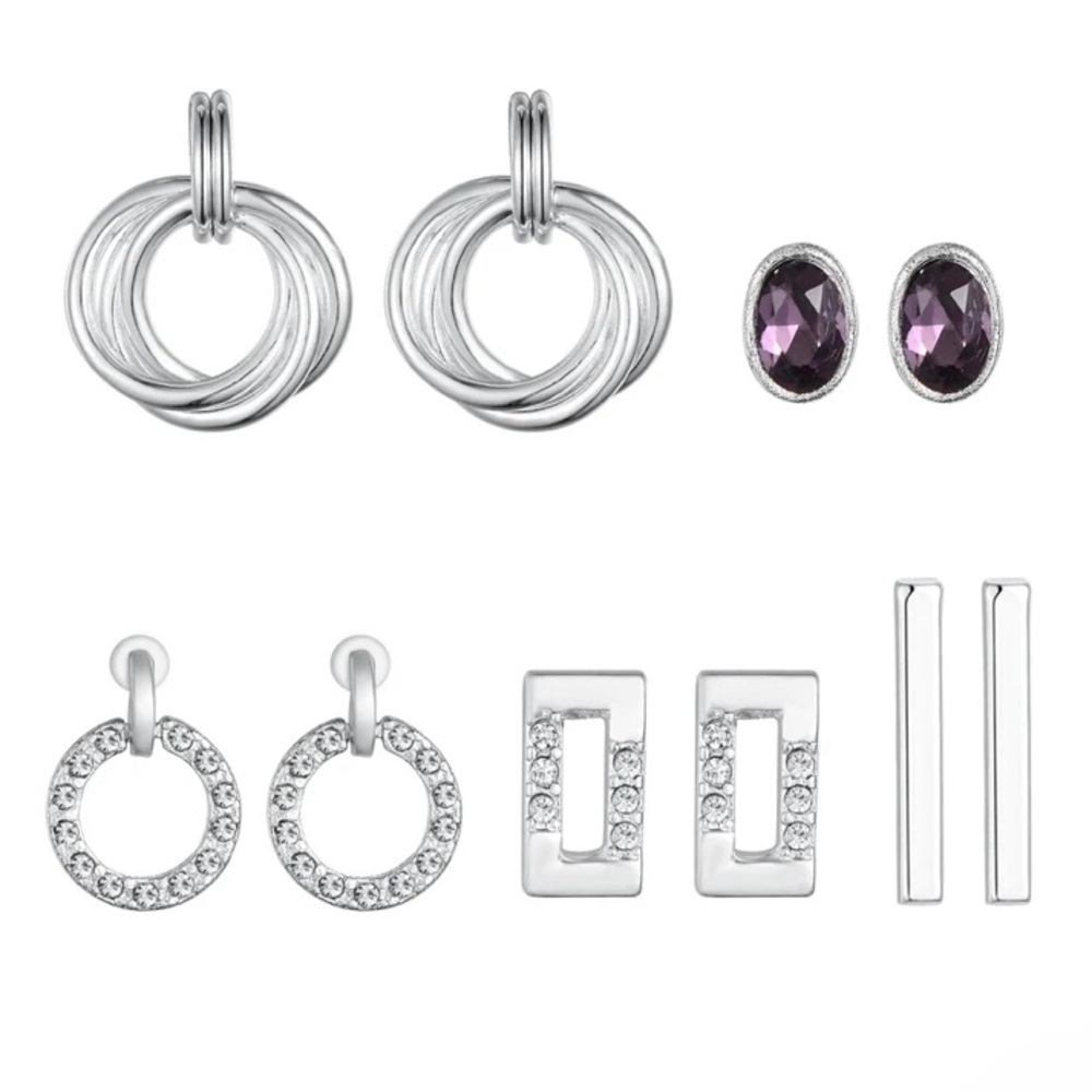 🟣 Kevia Earrings with Purple Stone Accents